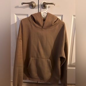 Buff Bunny Collection Hoodie; roomy hood, a kangaroo pocket; brown/tan; size XL
